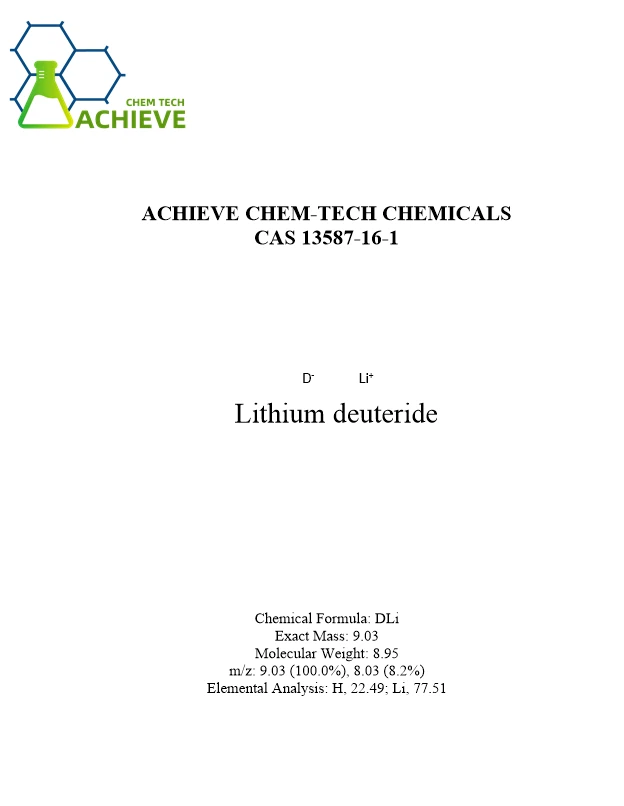 Lithium deuteride CAS 13587-16-1 | Shaanxi BLOOM Tech Co., Ltd Lithium deuteride CAS 13587-16-1 | Shaanxi BLOOM Tech Co., Ltd
